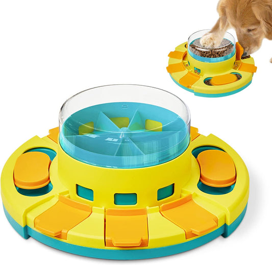 Dog Puzzle Toy 2 Levels, Slow Feeder, Pup Food Treat Feeding Dispenser for IQ Training and Entertainment for All Breeds 4.2 Inch Height