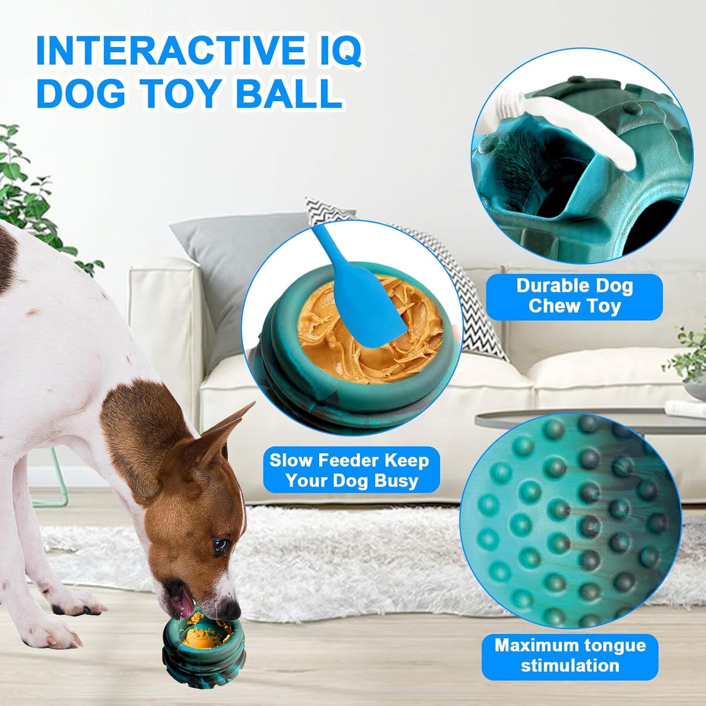 Dog Toy, Frozen Treat Toy, Treat Dispensing Dog Toy, Puppy Small Medium Chew Toy, Freezable Fillable Rubber Dog Toys, I Reduces Anxiety I Dog Treat Dispenser I Interactive Dog Puzzle Toy