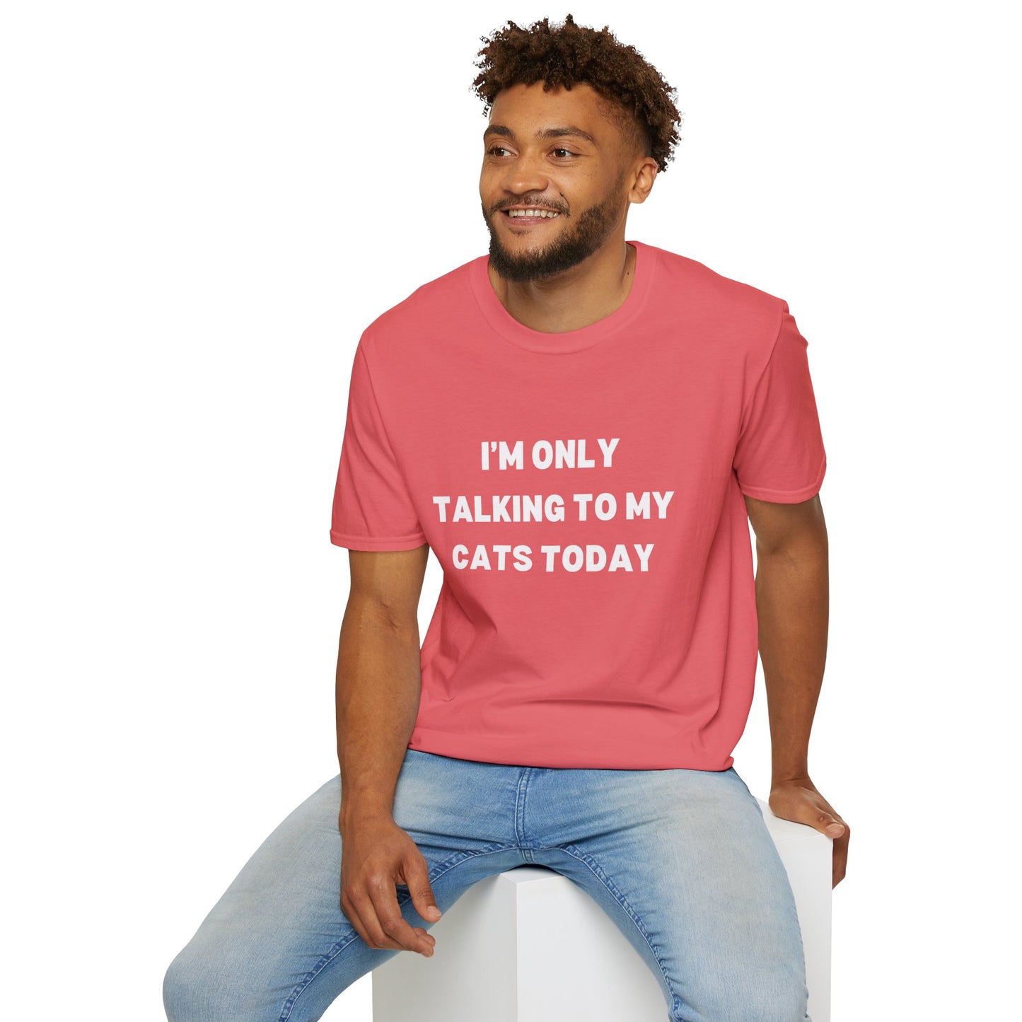 Unisex Softstyle T-Shirt - 'I’m Only Talking to My Cats Today' - Perfect for Cat Lovers