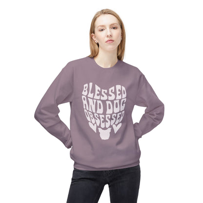 Blessed and Dog Obsessed Crewneck Sweatshirt for Dog Lovers