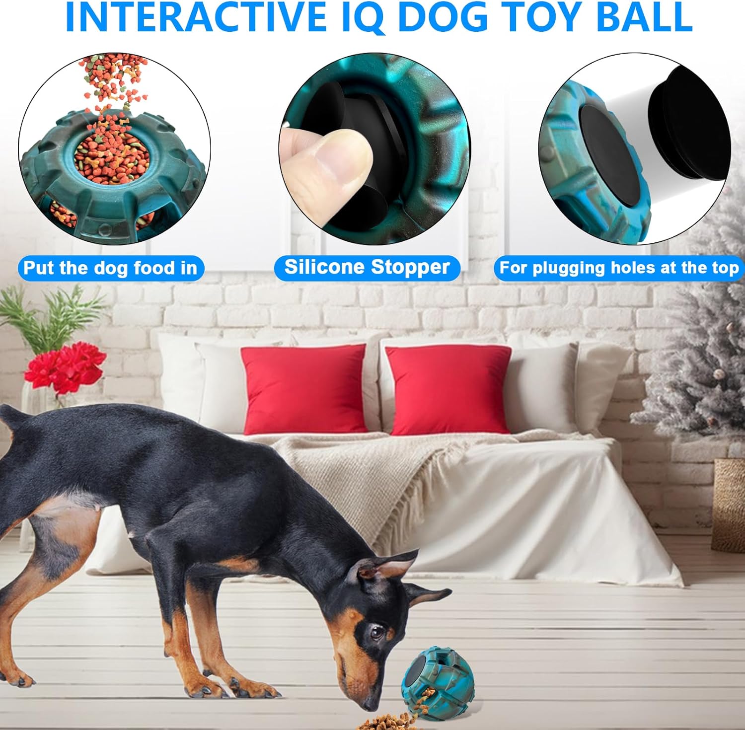 Dog Toy, Frozen Treat Toy, Treat Dispensing Dog Toy, Puppy Small Medium Chew Toy, Freezable Fillable Rubber Dog Toys, I Reduces Anxiety I Dog Treat Dispenser I Interactive Dog Puzzle Toy