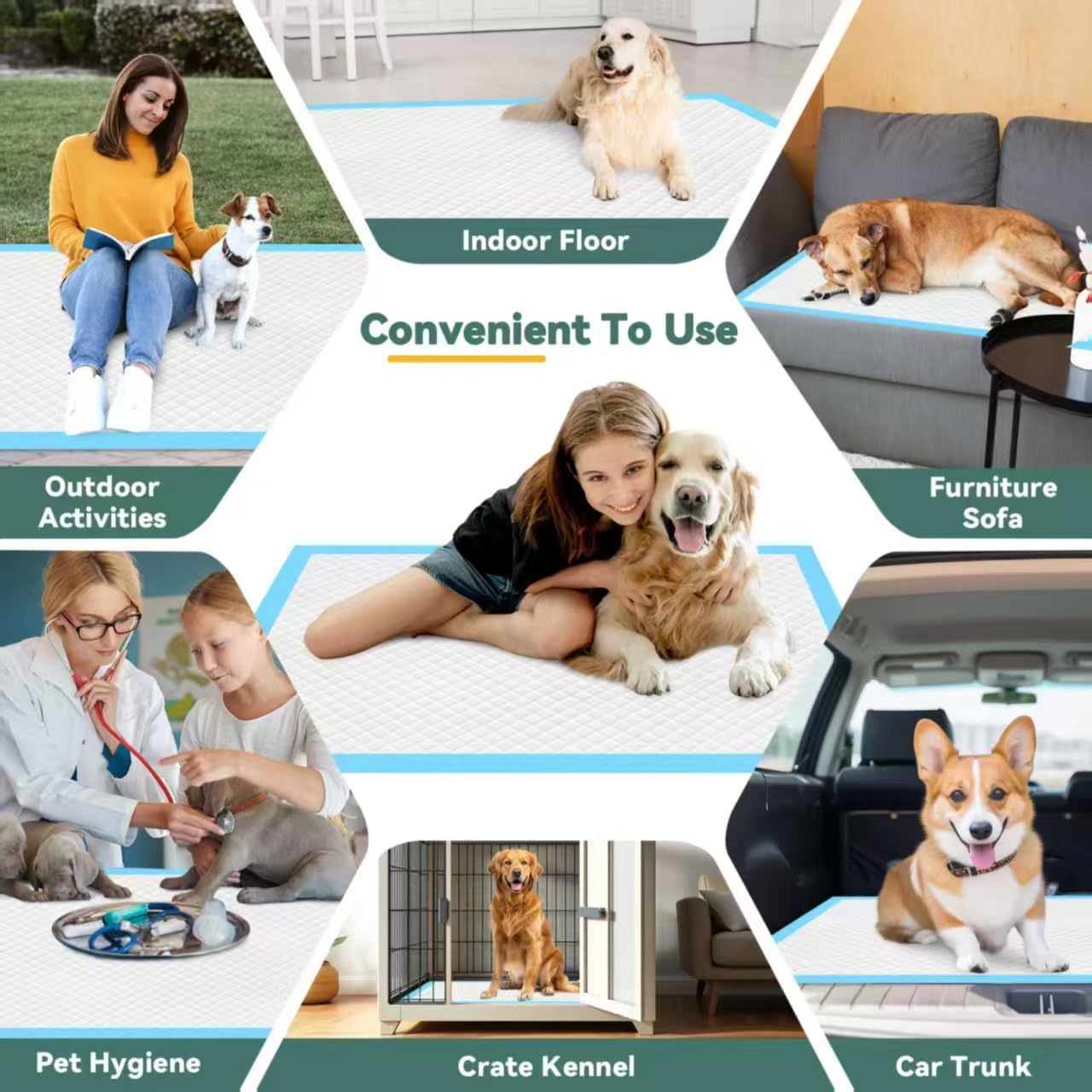 60 Count Extra Large Dog Pee Pads 28" X 34", Super Absorbent X-Large Puppy Pads Disposable Dogs Training Pads, Quick Drying Leak-Proof Dog Potty Pads for Doggies Puppies Cats