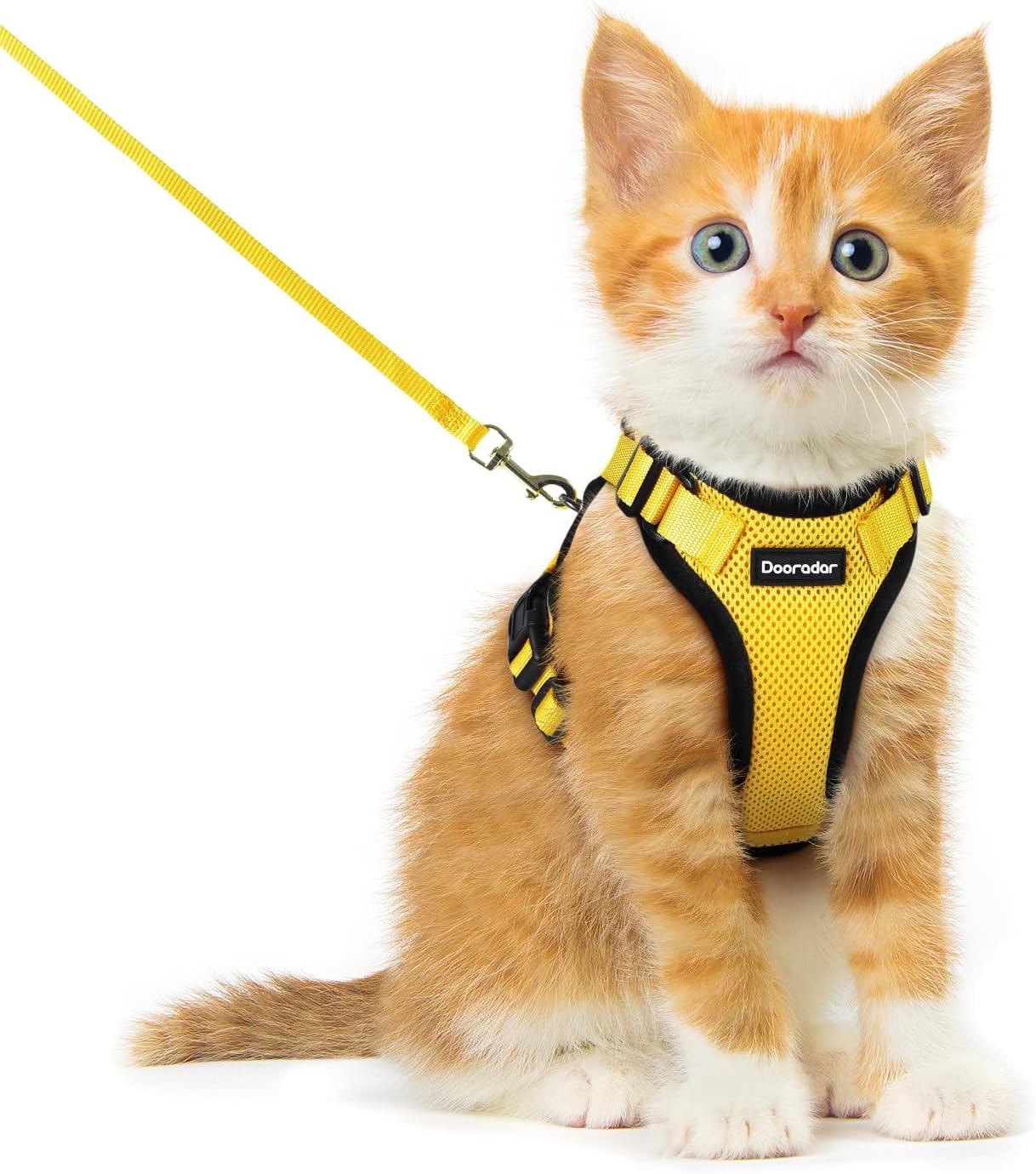 Cat Harness and Leash Set, Escape Proof Safe Adjustable Kitten Vest Harnesses for Walking, Easy Control Soft Breathable Mesh Jacket with Reflective Strips for Cats, Pink, XS