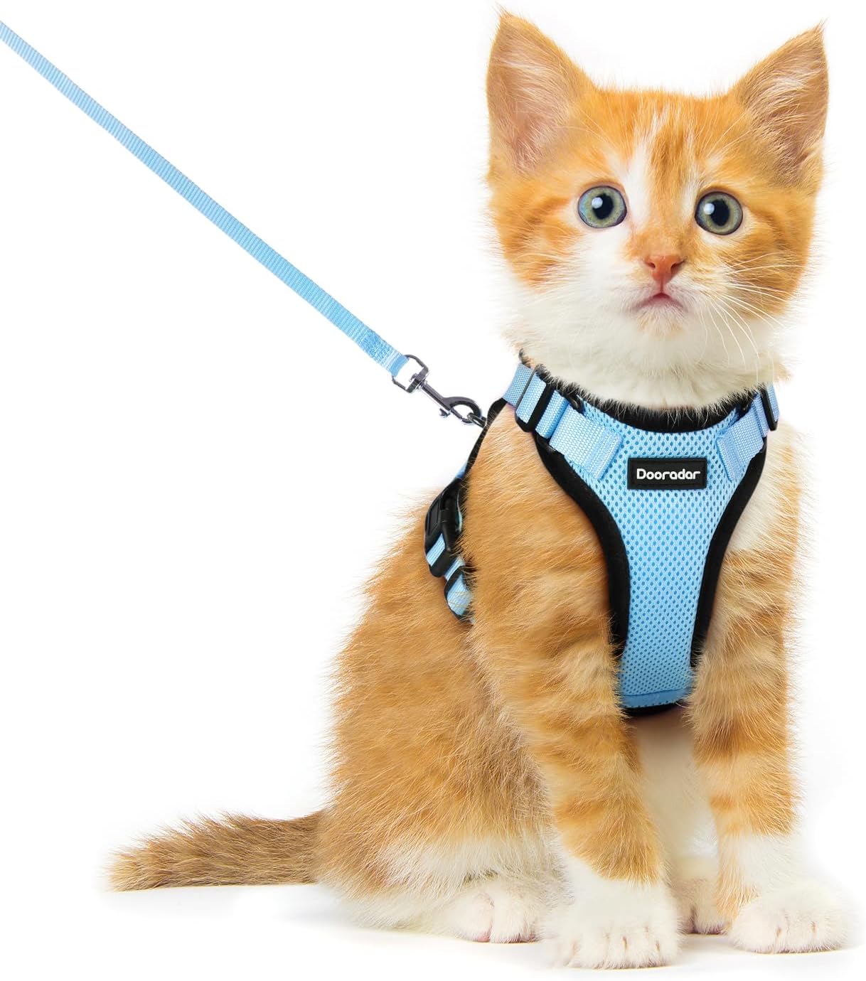 Cat Harness and Leash Set, Escape Proof Safe Adjustable Kitten Vest Harnesses for Walking, Easy Control Soft Breathable Mesh Jacket with Reflective Strips for Cats, Pink, XS