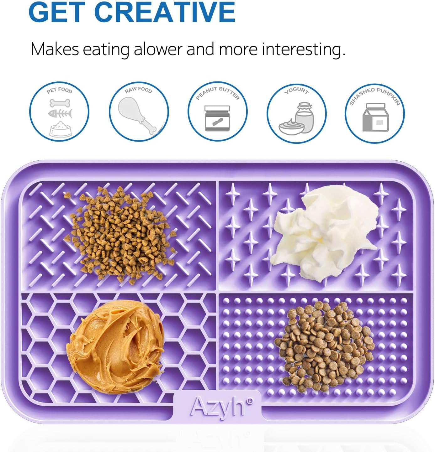 Licking Mat for Dogs & Cats 2 Pack, Slow Feeder Lick Pat for Large Dogs and Puppies, Anxiety Relief Dog Toys Feeding Mat for Butter Yogurt Peanut, Pets Bathing Grooming Training Mat (9.9'' × 6'')