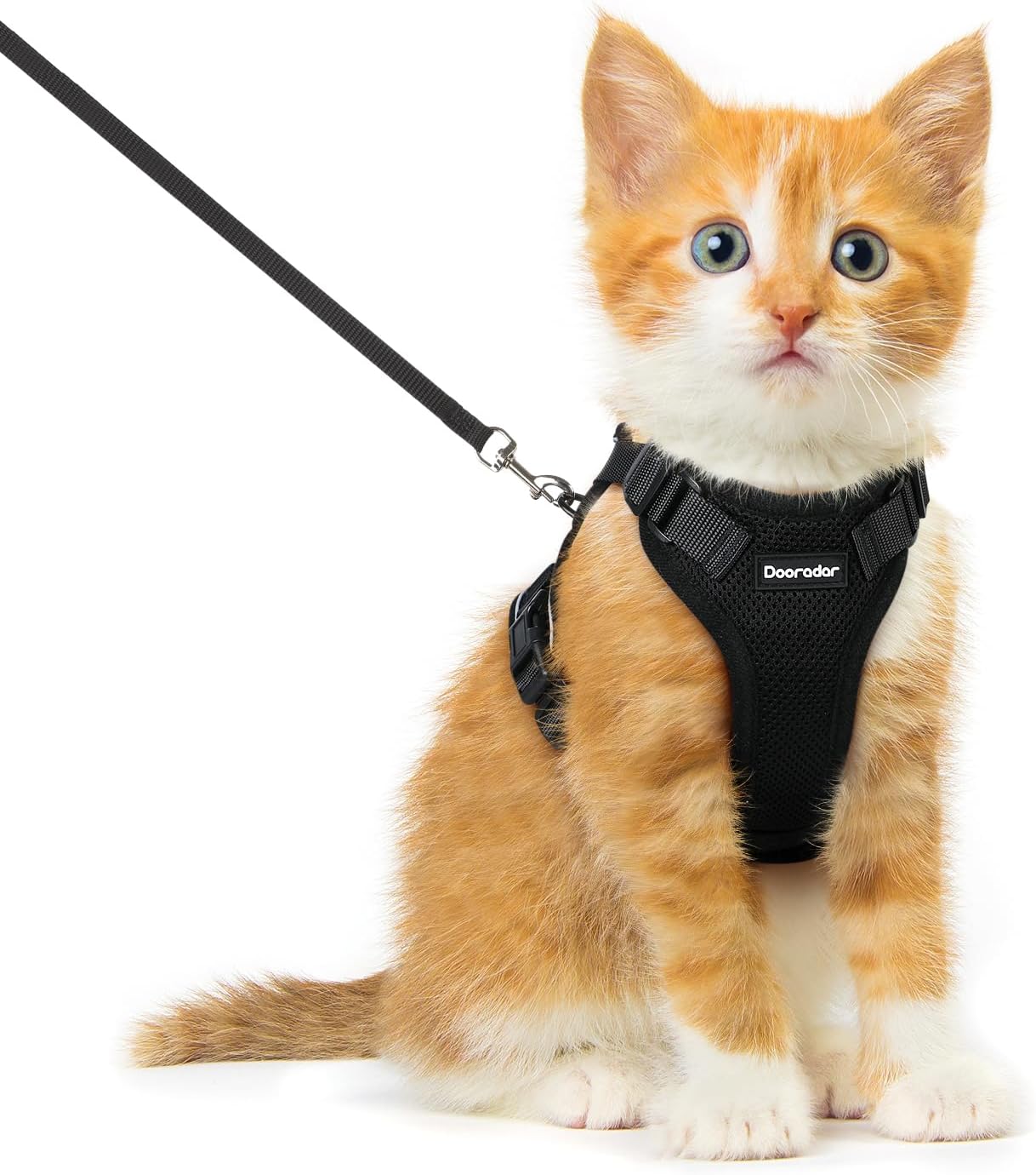 Cat Harness and Leash Set, Escape Proof Safe Adjustable Kitten Vest Harnesses for Walking, Easy Control Soft Breathable Mesh Jacket with Reflective Strips for Cats, Pink, XS