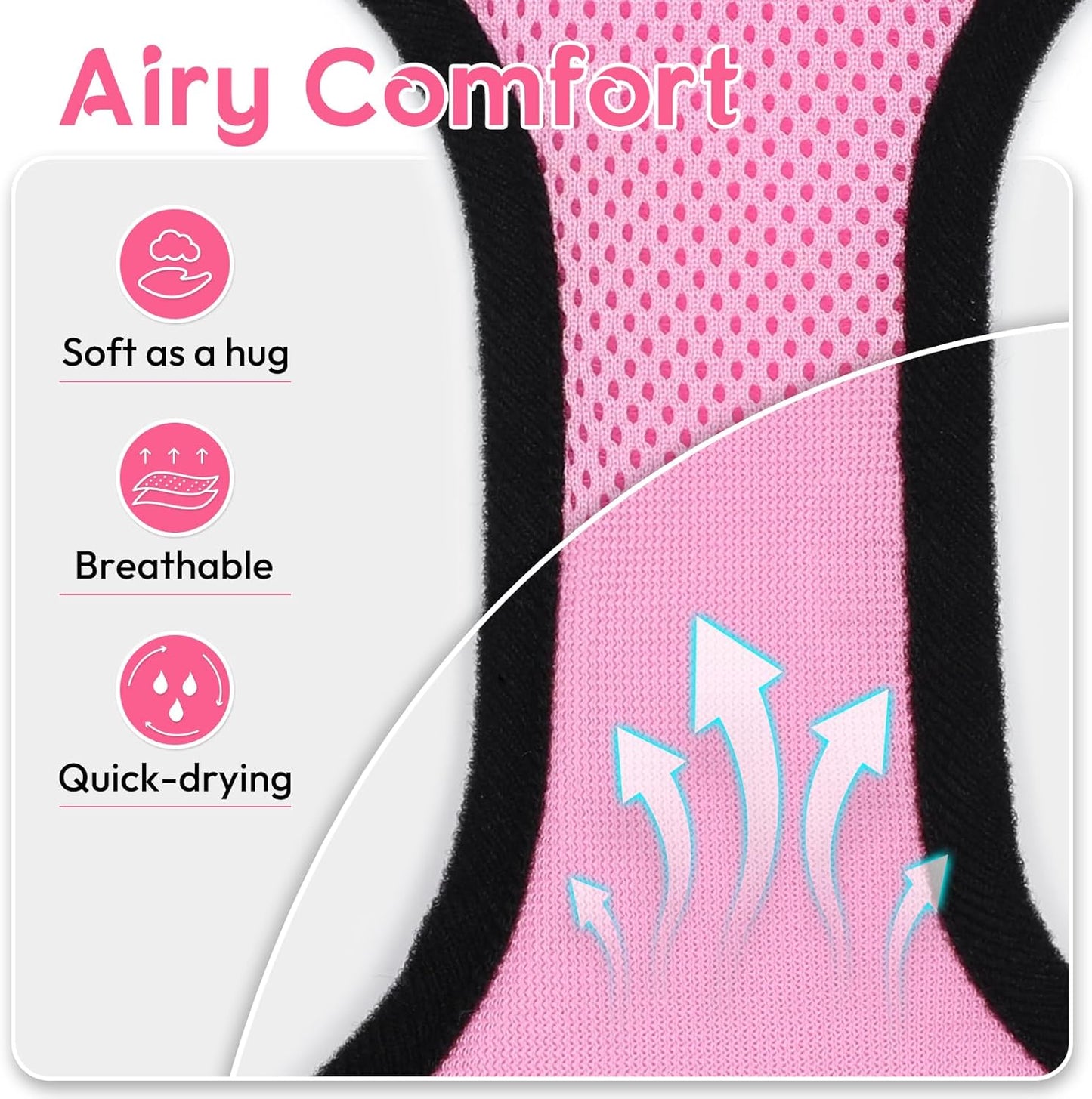 Cat Harness and Leash Set, Escape Proof Safe Adjustable Kitten Vest Harnesses for Walking, Easy Control Soft Breathable Mesh Jacket with Reflective Strips for Cats, Pink, XS