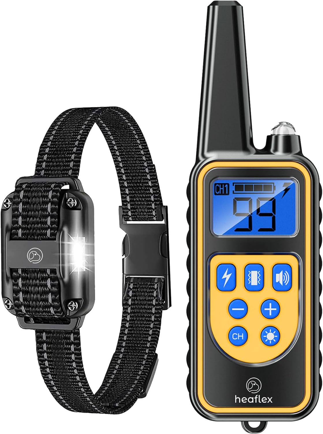 Dog Shock Collar with Remote, Dog Training Electric Collar, Waterproof Rechargeable, 1640Ft Dog Shock Collar with LED Light, Beep, Vibration, Shock for Medium/Large 3 Electronic Collars Dogs