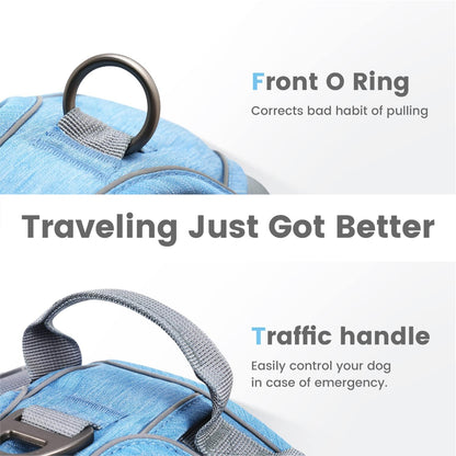 Dog Harness for Small Dogs No Pull, No Pull Dog Harness with Pet ID Tag, No Choke Front Clip Harness Dog, Adjustable Soft Padded Pet Vest with Easy Control Handle