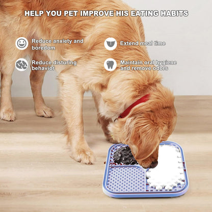 Licking Mat for Dogs & Cats 2 Pack, Slow Feeder Lick Pat for Large Dogs and Puppies, Anxiety Relief Dog Toys Feeding Mat for Butter Yogurt Peanut, Pets Bathing Grooming Training Mat (9.9'' × 6'')