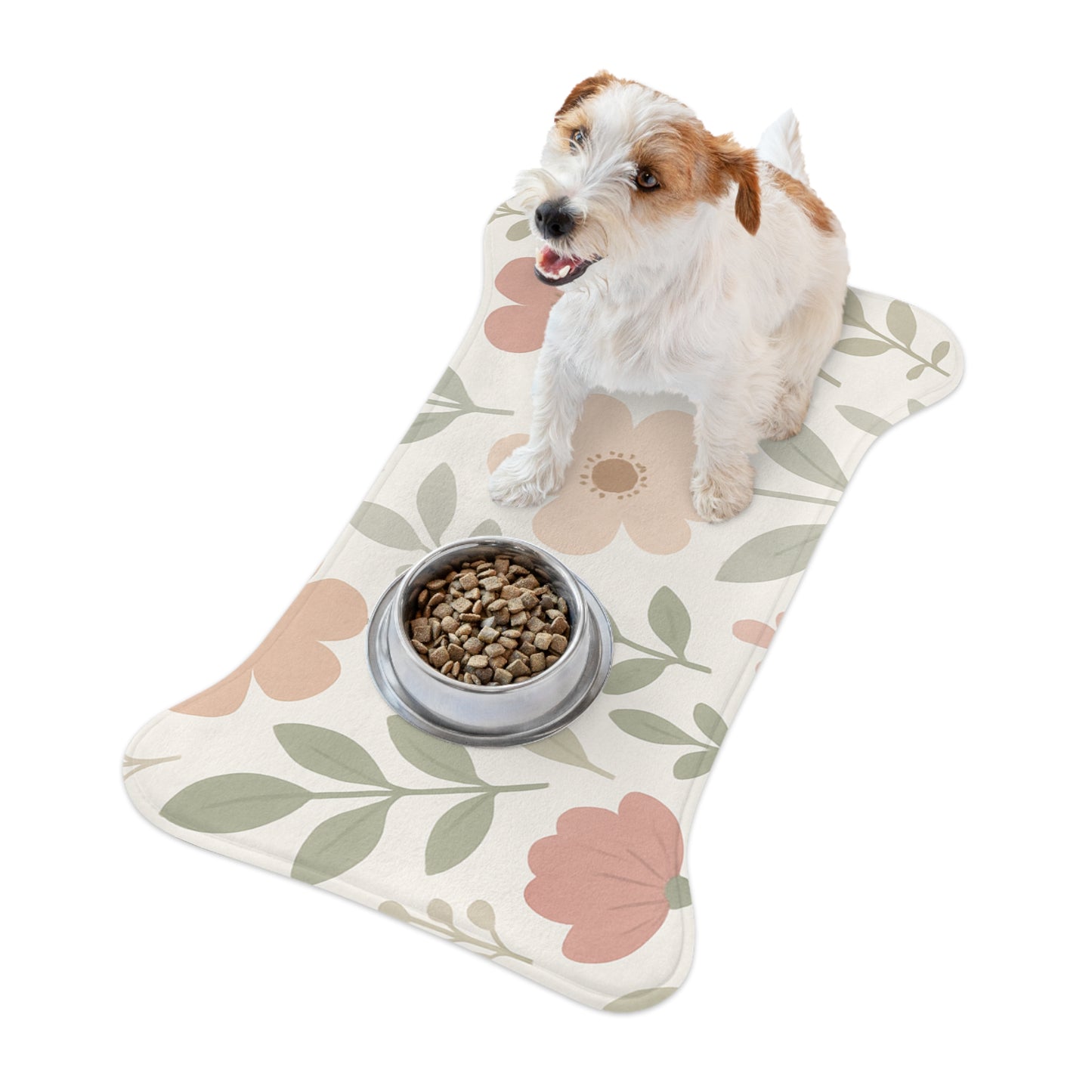 Floral Pet Feeding Mat - Stylish & Functional Dog Food Mat for Pet Lovers