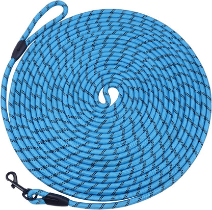 Dog/Puppy Obedience Recall Training Agility Lead - 15Ft 20Ft 30Ft 50Ft 100Ft Training Leash - Great for Play, Camping, or Backyard - Black 30Ft