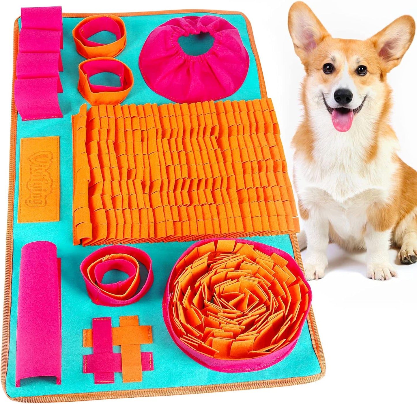 Snuffle Mat for Dogs, Interactive Dog Puzzle Toy for Boredom and Mental Stimulation, Enrichment Feeding Game Sniff Mat Helps Slow Eating and Keep Busy