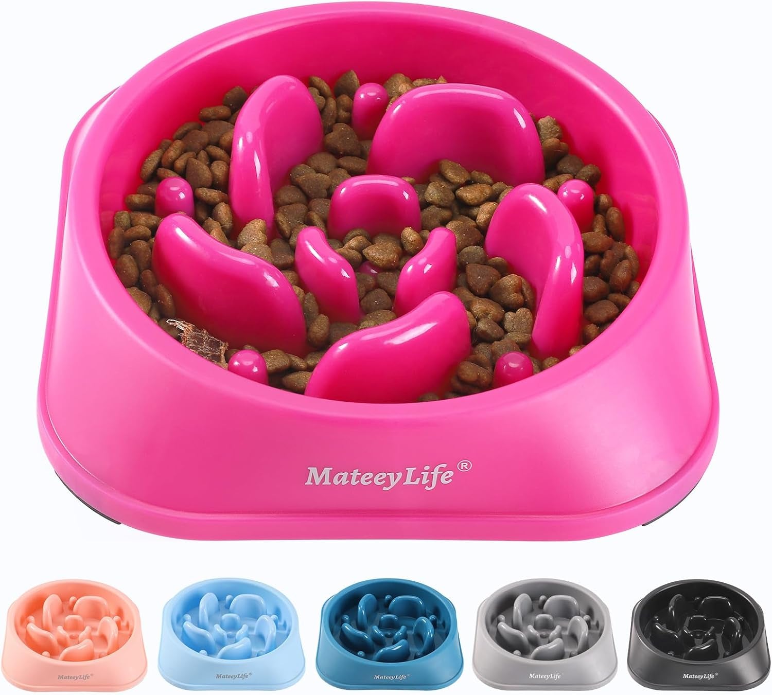 Slow Feeder Dog Bowls 2PCS, Anti-Choking Puzzle Dog Food Bowls, Anti-Slip Interactive Feeding Slow down Eating, Bloat Stop Maze Dishes for All Breeds Pets