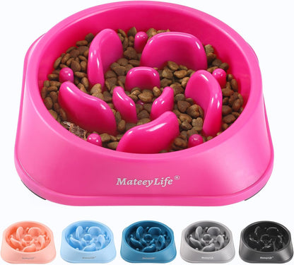 Slow Feeder Dog Bowls 2PCS, Anti-Choking Puzzle Dog Food Bowls, Anti-Slip Interactive Feeding Slow down Eating, Bloat Stop Maze Dishes for All Breeds Pets