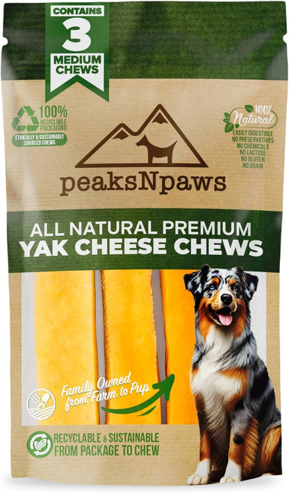 Yak Cheese Himalayan Dog Chews, High Protein, Natural Dog Treats Small Dogs, Lactose Free Chew Sticks for Aggressive Chewers, Long Lasting Pet Treat for Dogs under 15 Lbs, 9 Small Chews
