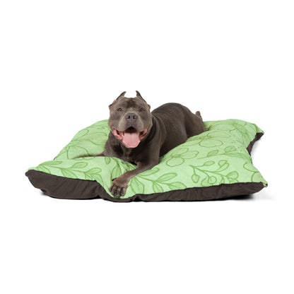 Floral Comfort Pet Bed - Cozy Green Design for Pet Relaxation