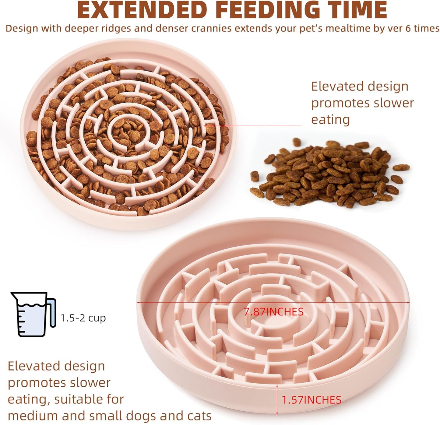 Premium Silicone Slow Feeder Dog Bowl & Lick Pad Set with Suction Cups – Includes Spatula & Training Clicker, Reduces Boredom & Anxiety, Ideal for Medium to Small Dogs & Cats -