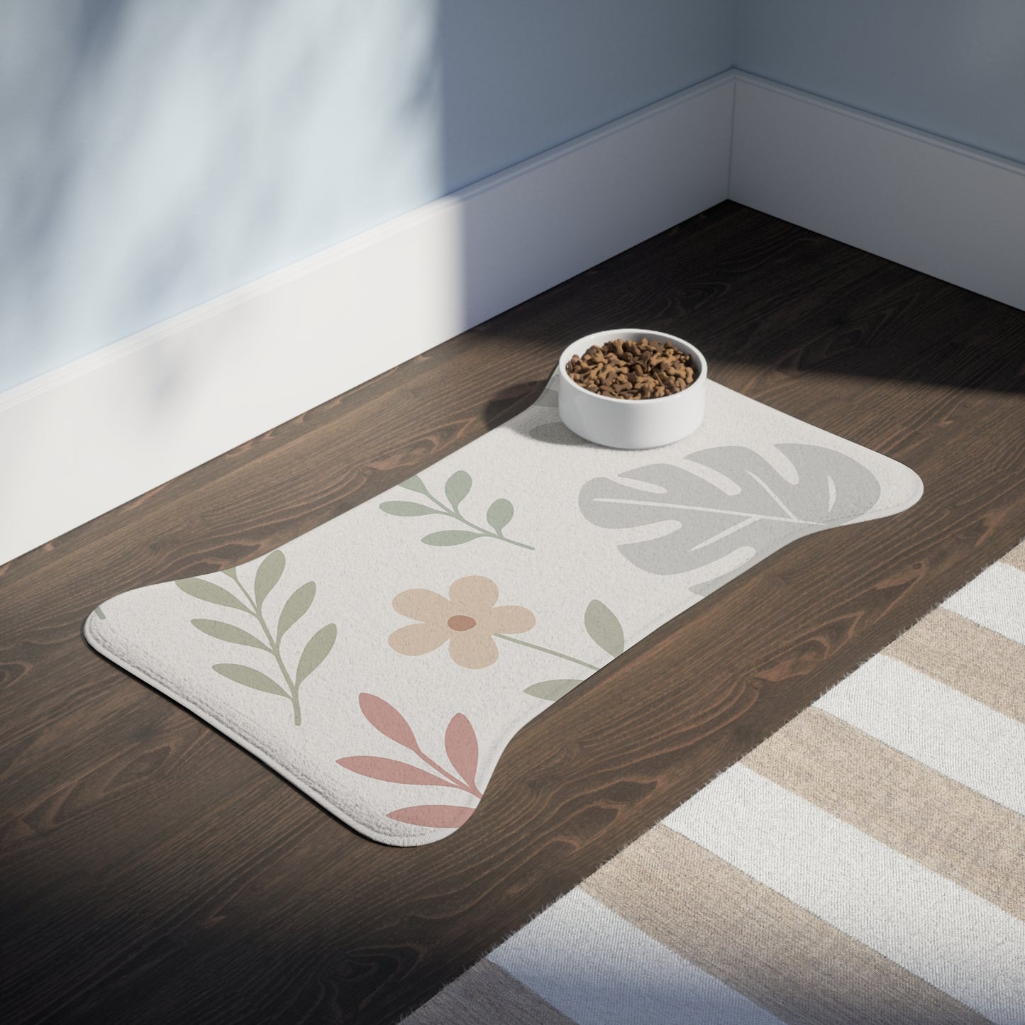 Floral Pet Feeding Mat - Stylish Design for Dogs and Cats