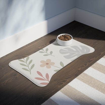 Floral Pet Feeding Mat - Stylish Design for Dogs and Cats