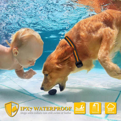 Dog Shock Collar with Remote, Dog Training Electric Collar, Waterproof Rechargeable, 1640Ft Dog Shock Collar with LED Light, Beep, Vibration, Shock for Medium/Large 3 Electronic Collars Dogs