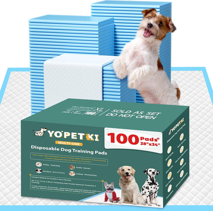 60 Count Extra Large Dog Pee Pads 28" X 34", Super Absorbent X-Large Puppy Pads Disposable Dogs Training Pads, Quick Drying Leak-Proof Dog Potty Pads for Doggies Puppies Cats