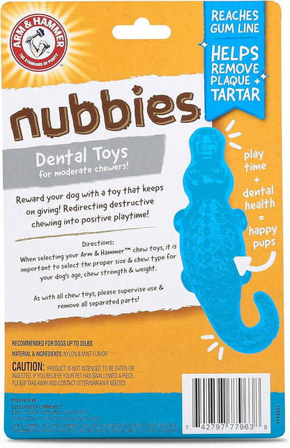 for Pets Nubbies Dental Toys Gator Dental Chew Toy for Dogs Best Dog Chew Toy for Moderate Chewers Reduces Plaque & Tartar Buildup without Brushing, Gator (Pack of 1)