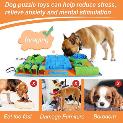 Snuffle Mat for Dogs, Interactive Dog Puzzle Toy for Boredom and Mental Stimulation, Enrichment Feeding Game Sniff Mat Helps Slow Eating and Keep Busy