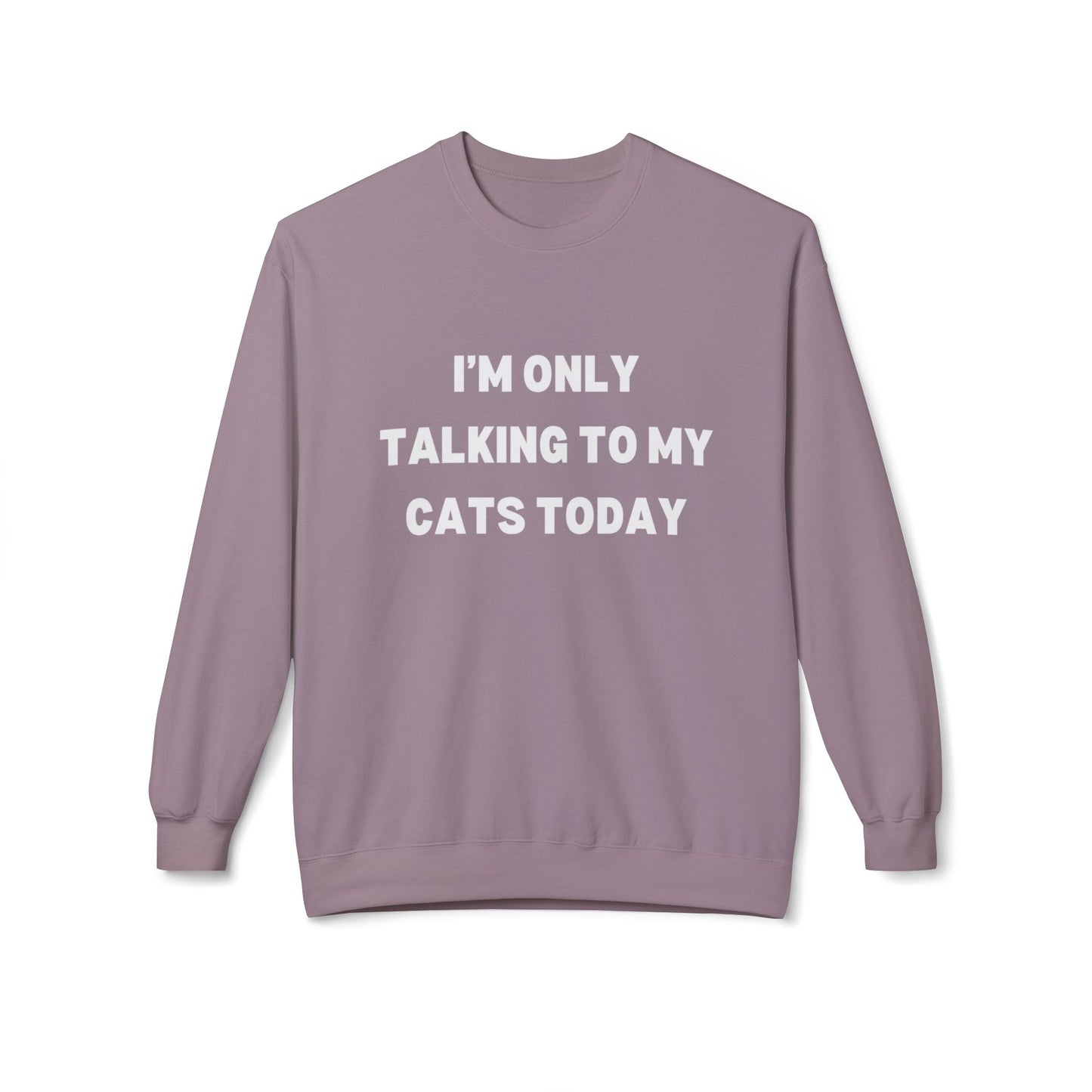 Funny Pet Lover Crewneck Sweatshirt - "I'm Only Talking to My Cats Today" - Perfect Gift for Cat Lovers