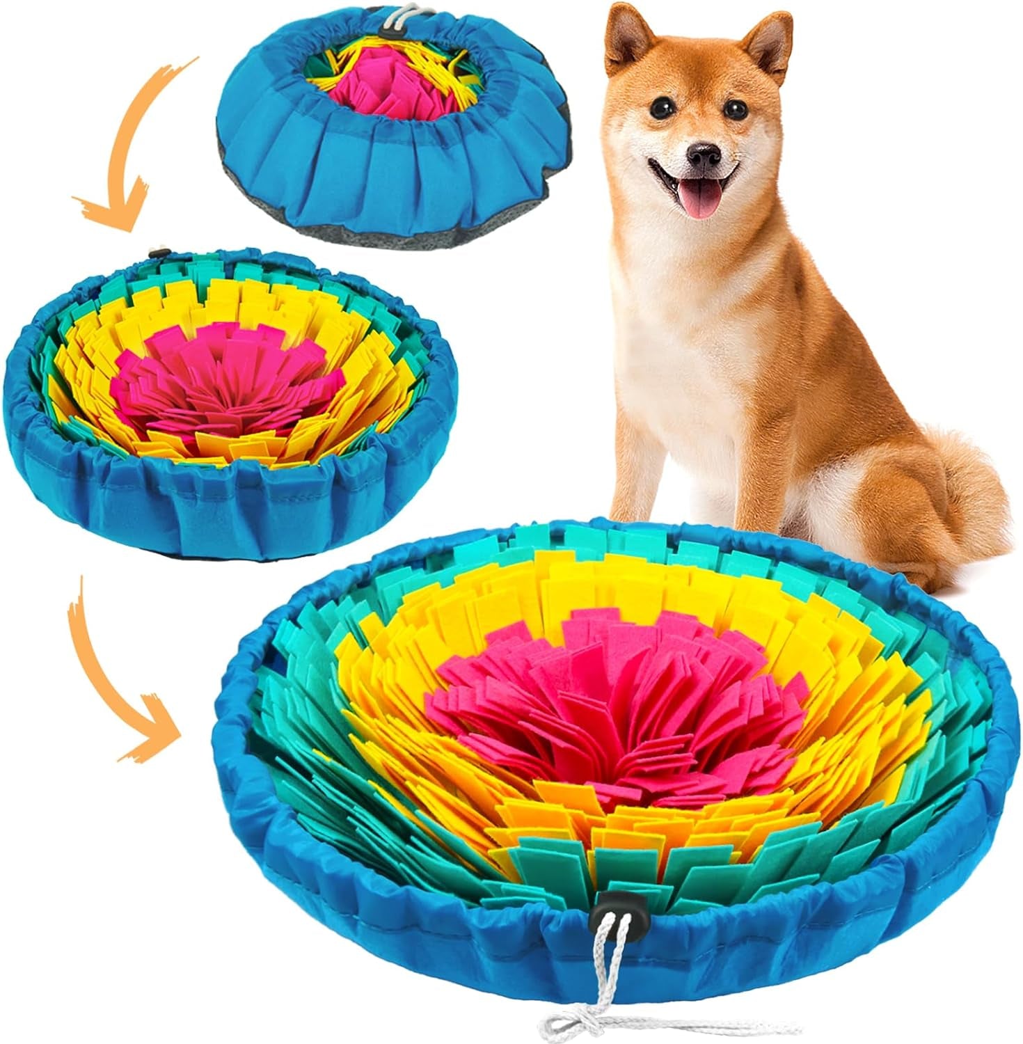 Snuffle Mat for Dogs, Interactive Sniff Mat for Slow Eating and Keep Busy, Adjustable Dog Digging Toys Encourages Natural Foraging Skills and Mental Stimulation