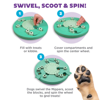 Nina Ottosson Dog Worker Treat Puzzle Enrichment Toy, Level 3 Advanced, Green