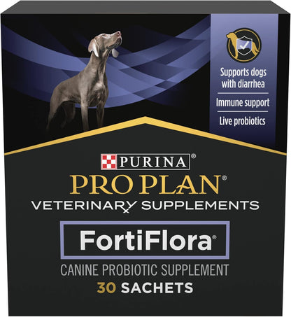 Purina Pro Plan Veterinary Supplements Fortiflora Dog Probiotic Supplement, Canine Nutritional Supplement - 30 Ct. Box