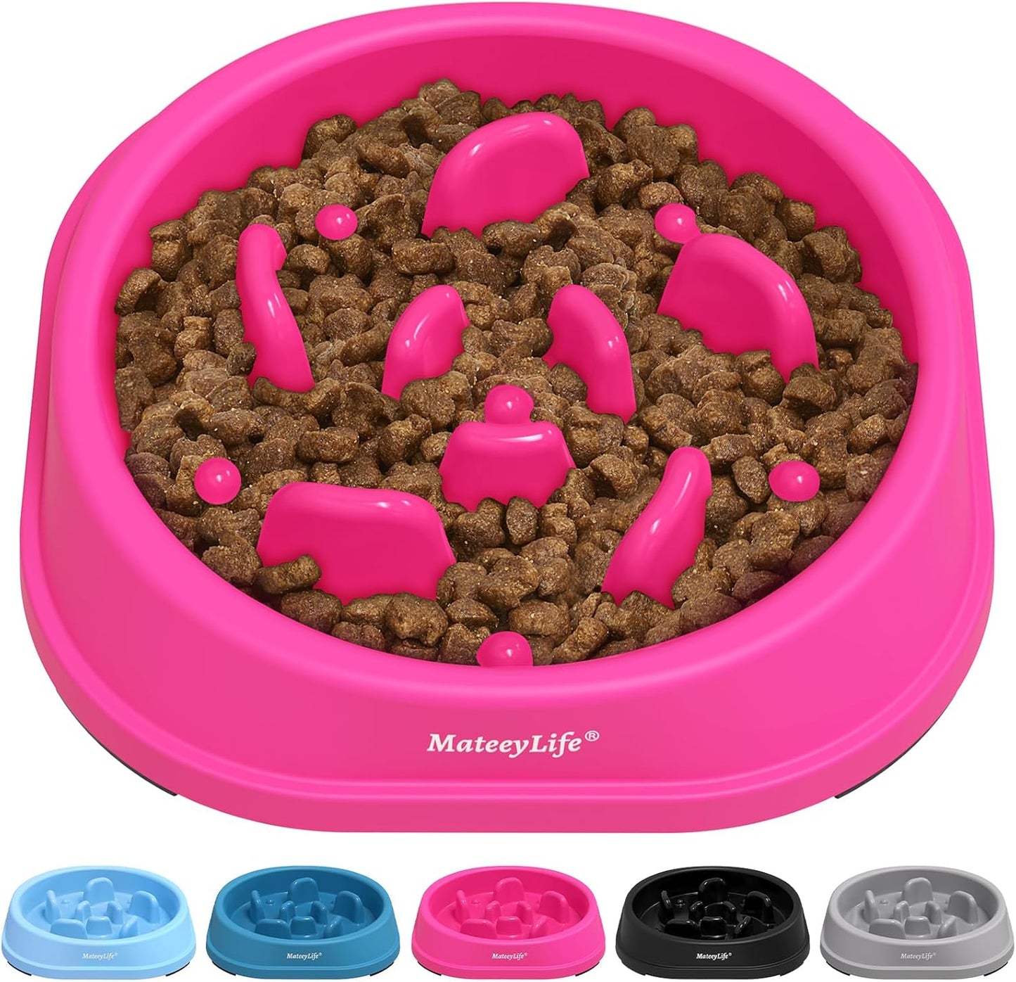 Slow Feeder Dog Bowls 2PCS, Anti-Choking Puzzle Dog Food Bowls, Anti-Slip Interactive Feeding Slow down Eating, Bloat Stop Maze Dishes for All Breeds Pets