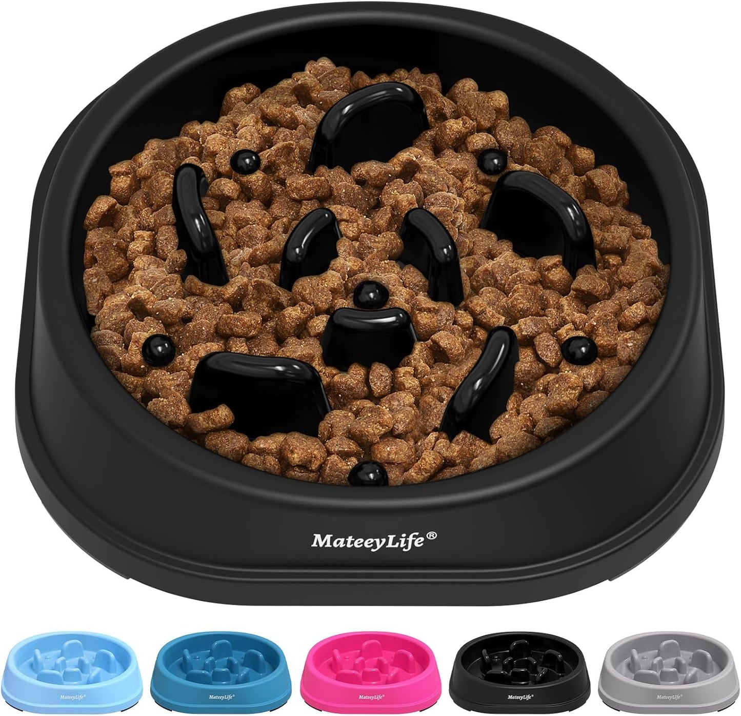 Slow Feeder Dog Bowls 2PCS, Anti-Choking Puzzle Dog Food Bowls, Anti-Slip Interactive Feeding Slow down Eating, Bloat Stop Maze Dishes for All Breeds Pets