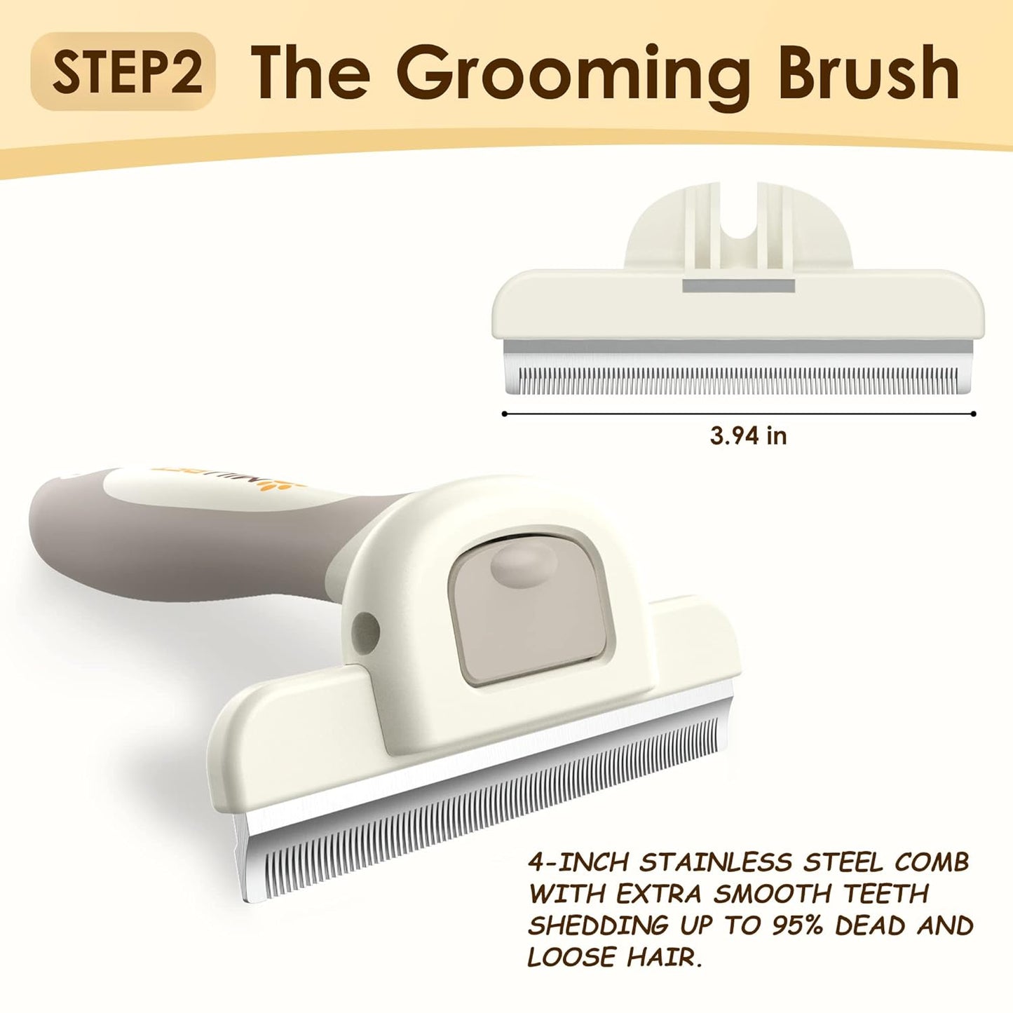 Professional Long-Haired Dog and Cat Grooming Kit - Deshedding and Slicker Brush Set 3 in 1 Gift Box for Long Hair Pets