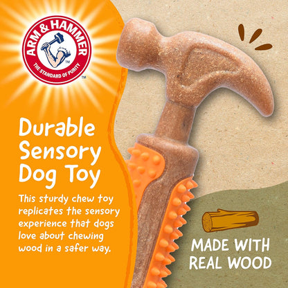 for Pets Chew Tools Collection: Wood Blend Hammer Chew Toy for Dogs | Compressed Wood Dog Chew Toys with Baking Soda, Safer & Durable Alternative to Chewing Sticks