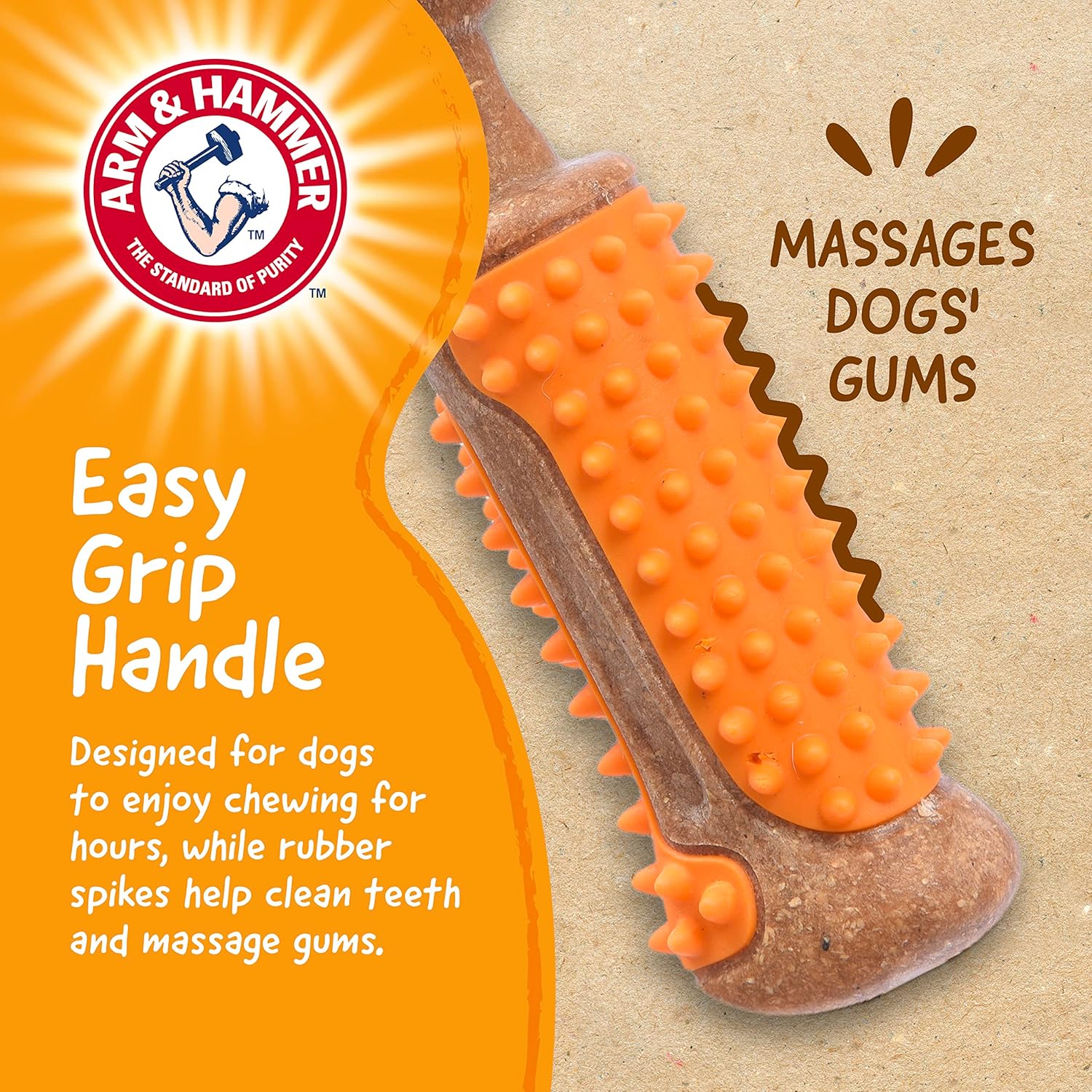 for Pets Chew Tools Collection: Wood Blend Hammer Chew Toy for Dogs | Compressed Wood Dog Chew Toys with Baking Soda, Safer & Durable Alternative to Chewing Sticks