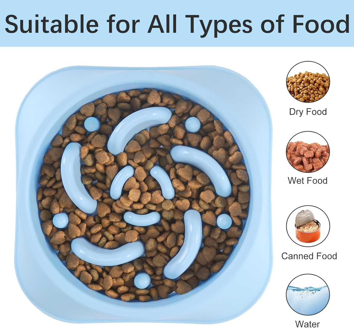 Slow Feeder Dog Bowls 2PCS, Anti-Choking Puzzle Dog Food Bowls, Anti-Slip Interactive Feeding Slow down Eating, Bloat Stop Maze Dishes for All Breeds Pets