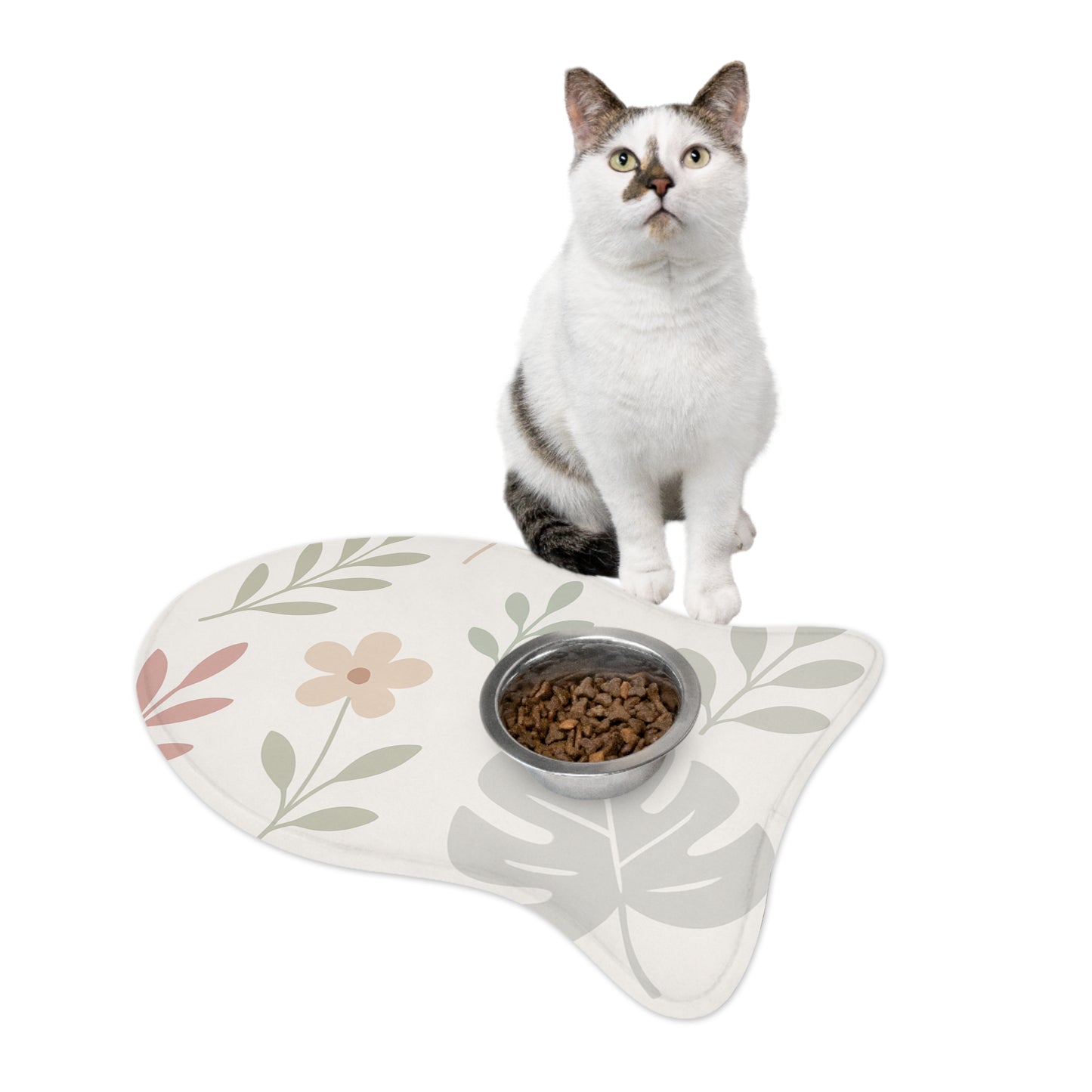Floral Pet Feeding Mat - Stylish Design for Dogs and Cats