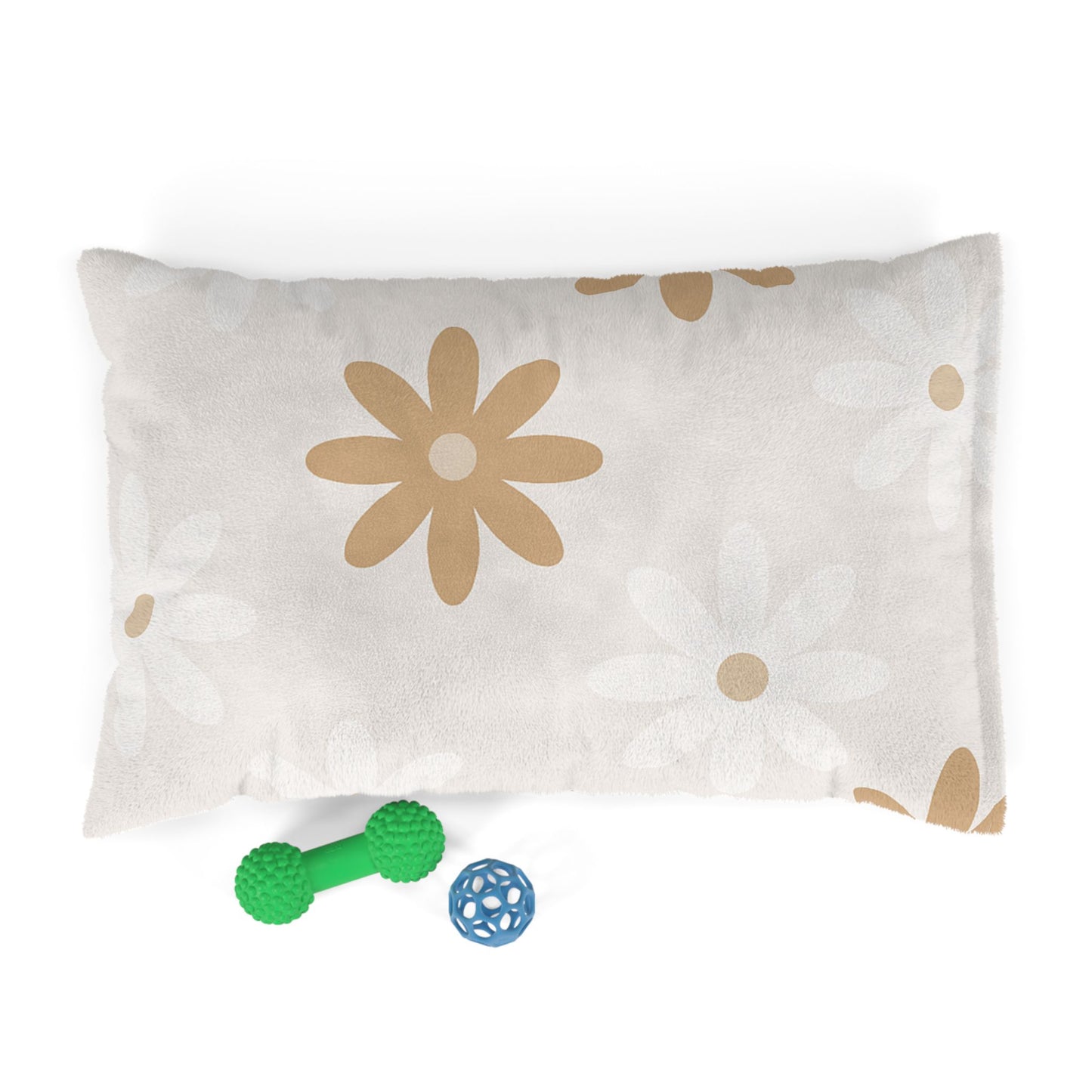 Floral Cozy Pet Bed - Soft Plush Dog & Cat Bed with Daisy Design