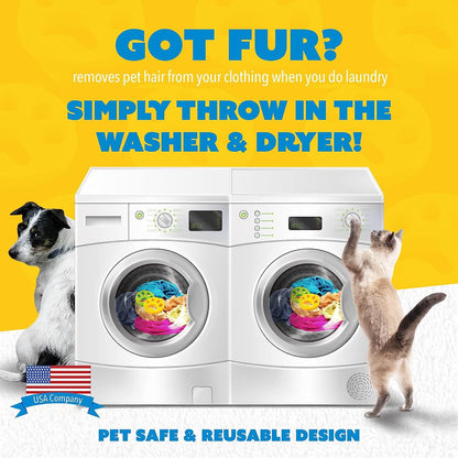 Pet Hair Remover for Laundry, 4 Pack - Reusable Dog & Cat Hair Remover Tool