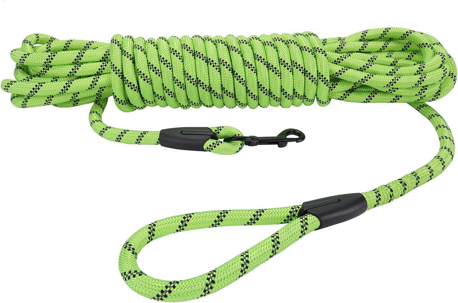 Dog/Puppy Obedience Recall Training Agility Lead - 15Ft 20Ft 30Ft 50Ft 100Ft Training Leash - Great for Play, Camping, or Backyard - Black 30Ft