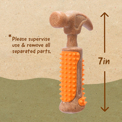 for Pets Chew Tools Collection: Wood Blend Hammer Chew Toy for Dogs | Compressed Wood Dog Chew Toys with Baking Soda, Safer & Durable Alternative to Chewing Sticks