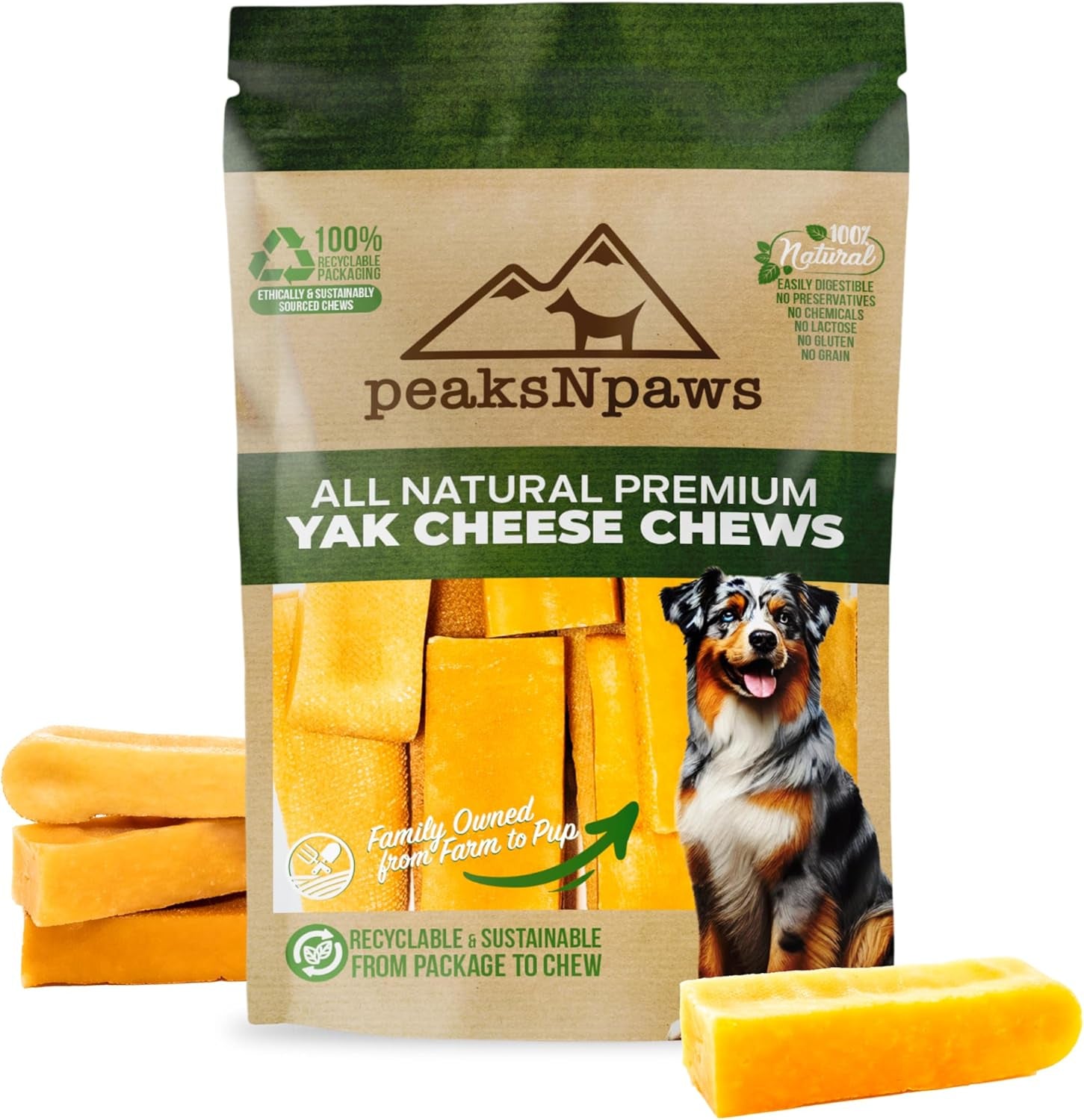 Yak Cheese Himalayan Dog Chews, High Protein, Natural Dog Treats Small Dogs, Lactose Free Chew Sticks for Aggressive Chewers, Long Lasting Pet Treat for Dogs under 15 Lbs, 9 Small Chews