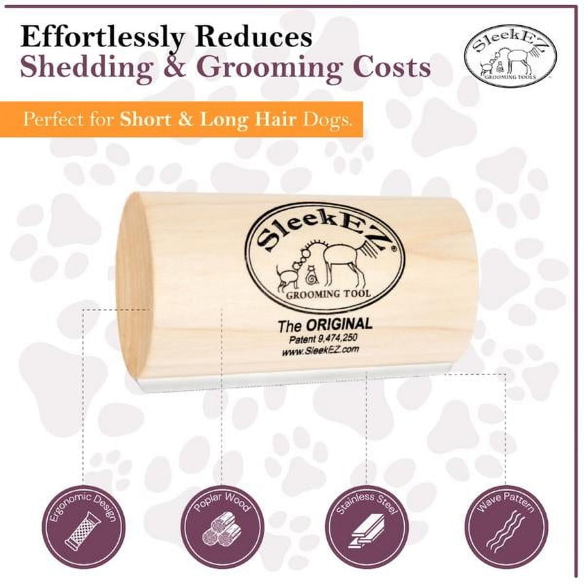 Sleekez Dog Brush for Shedding & Grooming, Deshedding Tool for Short & Long Haired Dogs, Dog Comb, 5 Inches Long, 4Oz Weight