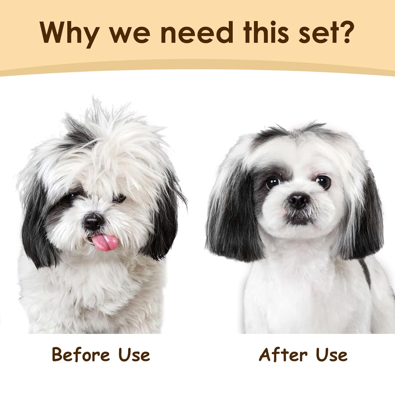 Professional Long-Haired Dog and Cat Grooming Kit - Deshedding and Slicker Brush Set 3 in 1 Gift Box for Long Hair Pets