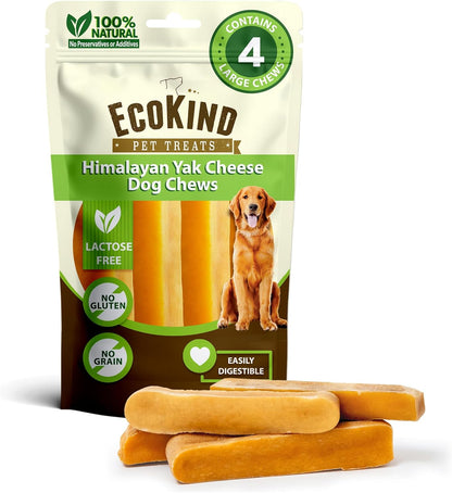 Ecokind Himalayan Yak Cheese Dog Chew | Great for Dogs, Treat for Dogs, Keeps Dog Busy & Enjoying, Indoors & Outdoor Use (8 Small Sticks)