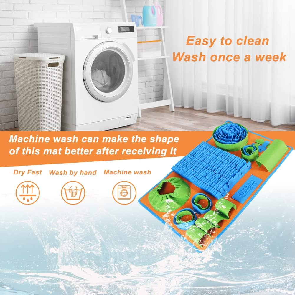 Snuffle Mat for Dogs, Interactive Dog Puzzle Toy for Boredom and Mental Stimulation, Enrichment Feeding Game Sniff Mat Helps Slow Eating and Keep Busy