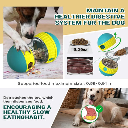 Dog Treat Dispenser, Adjustable Interactive Dog Enrichment Toys, Dog Food Puzzle Balls for Bored Puppies