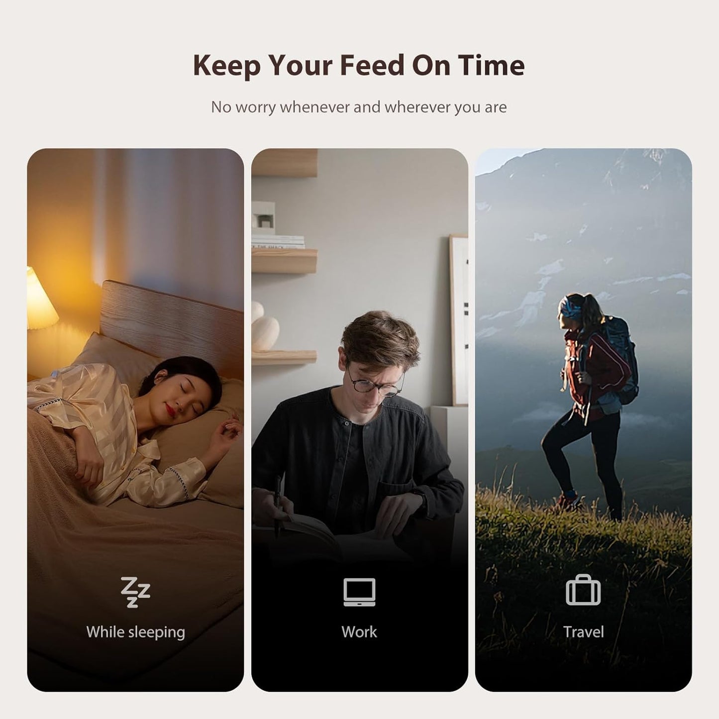 Automatic Cat Feeder with Camera, APP Remote Control, Programmable Food Dispenser, 2-Way Audio, Timed Cat Feeders for Dry Food, 1-8 Meals per Day for Pets, 10S Voice Recorder(Support 2.4Ghz Wifi)